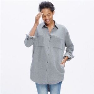 Madewell Gray Flannel Sunday Shirt with Pockets Size‎ XS